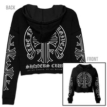 Load image into Gallery viewer, Chrome Cross Cropped Hoodie
