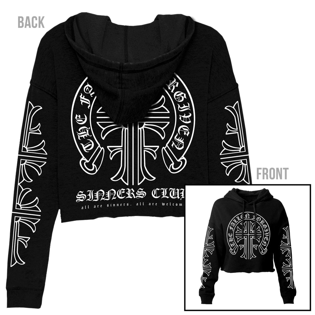 Chrome Cross Cropped Hoodie