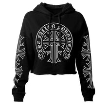 Load image into Gallery viewer, Chrome Cross Cropped Hoodie
